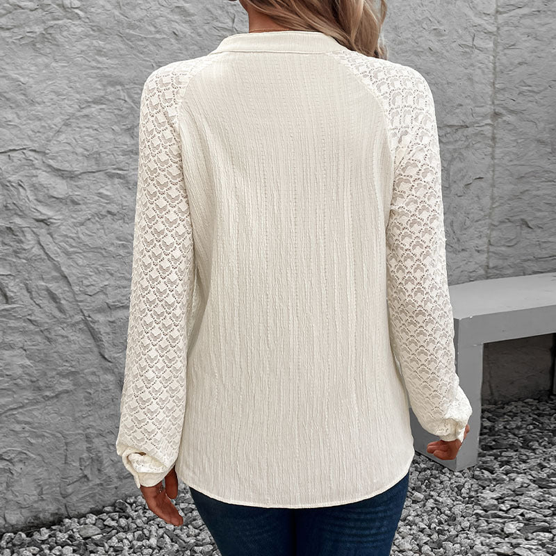 Blouse pour femmes avec des manches en dentelle élégantes et une structure de haute qualité Chic und Stil