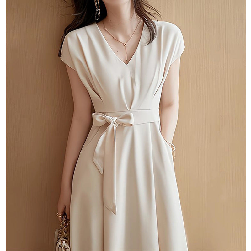 Robe midi A-line pour femme avec plis élégants Chic und Stil