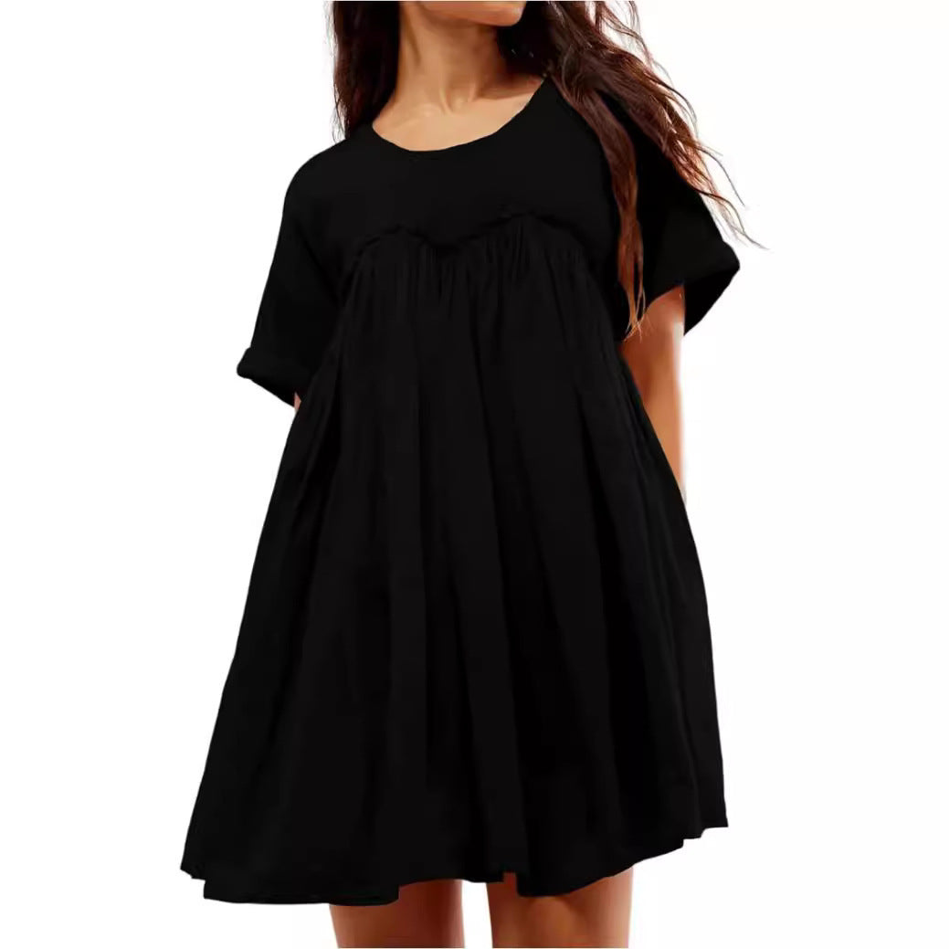 Robe shift plissée décontractée pour femmes Chic und Stil
