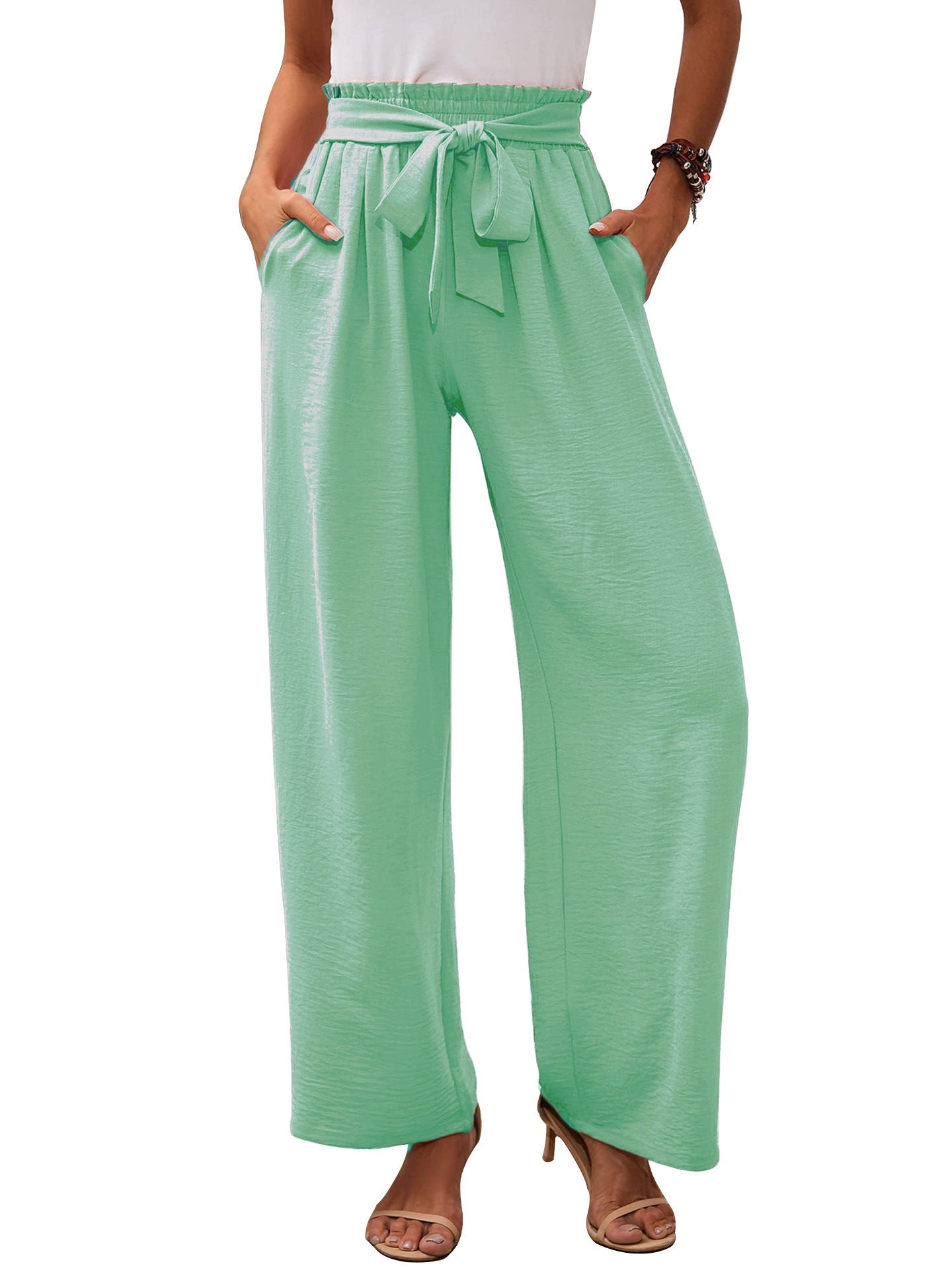 Wide palazzo pants for women with high waist and chic and stylish waistband