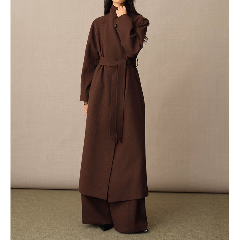 Manteau wrap longline ajusté pour femmes Chic und Stil