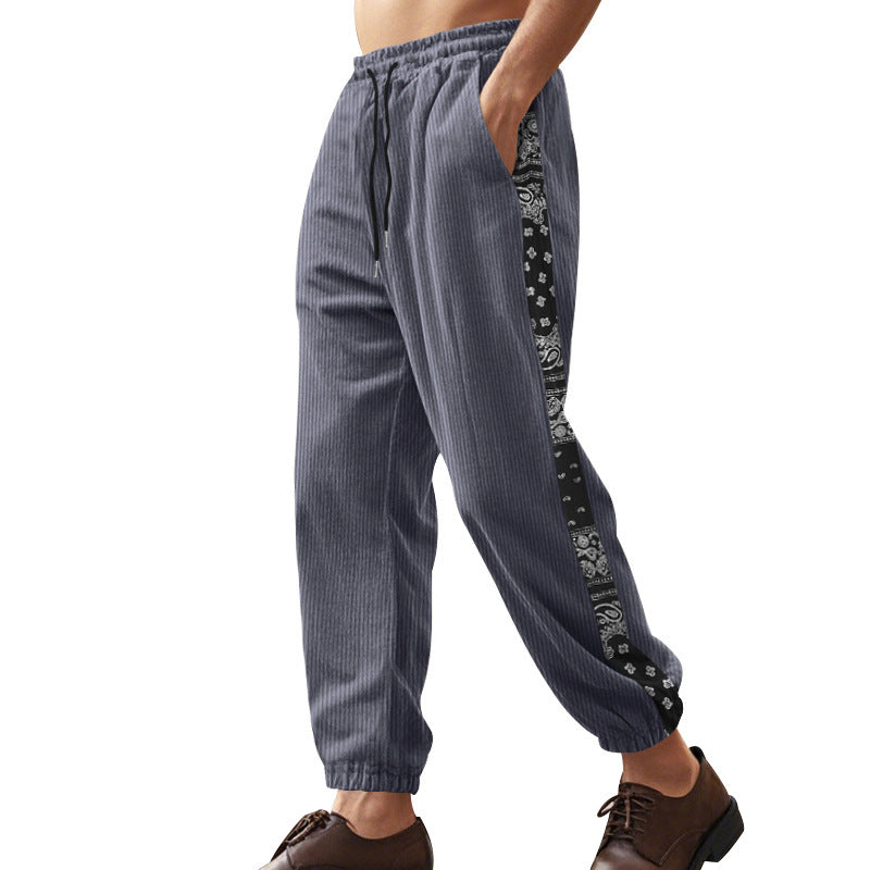 Pantalon cargo décontracté pour hommes avec taille élastique et détails imprimés latéraux Chic und Stil