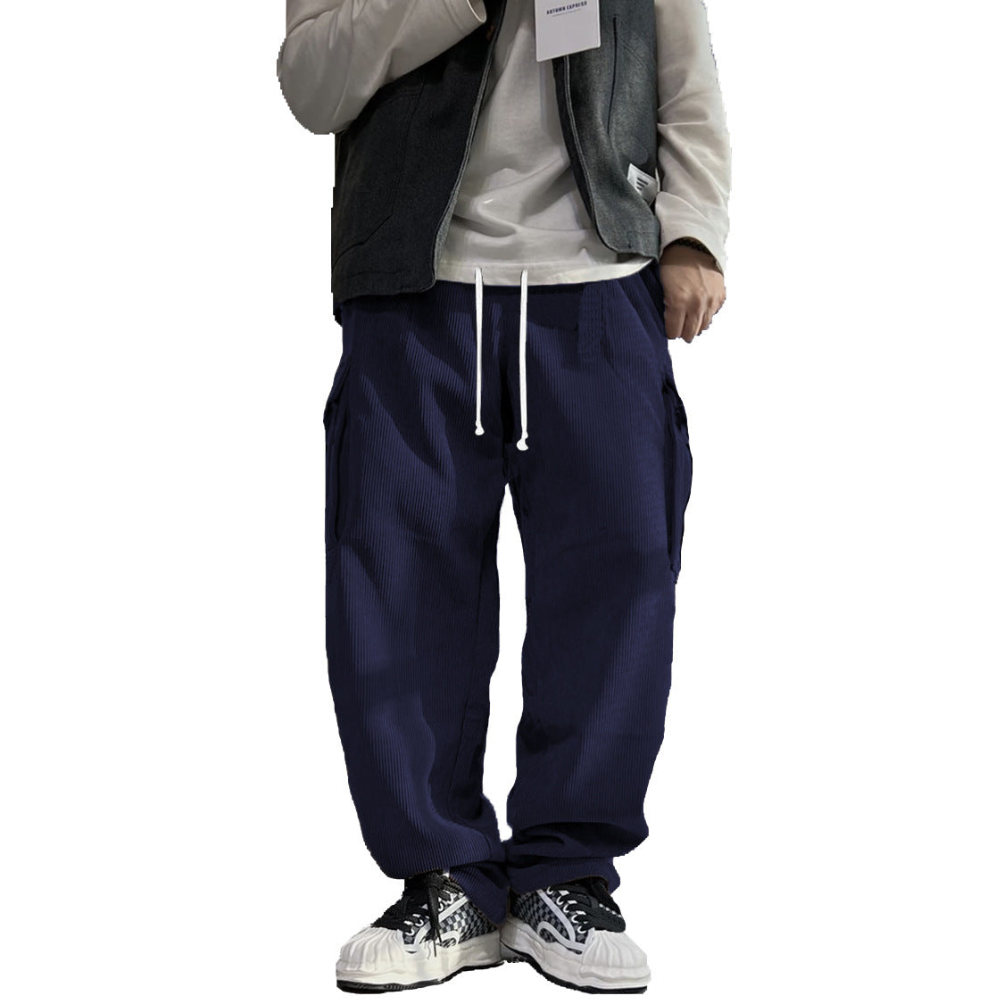 Men's Casual Cargo Pants with Soft Cord Material Chic and Style