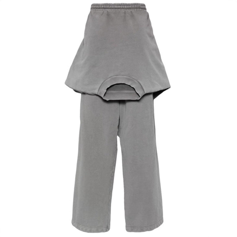 Women Oversized Leisure Pants with Side Inserts and Elastic Waist Chic and Style