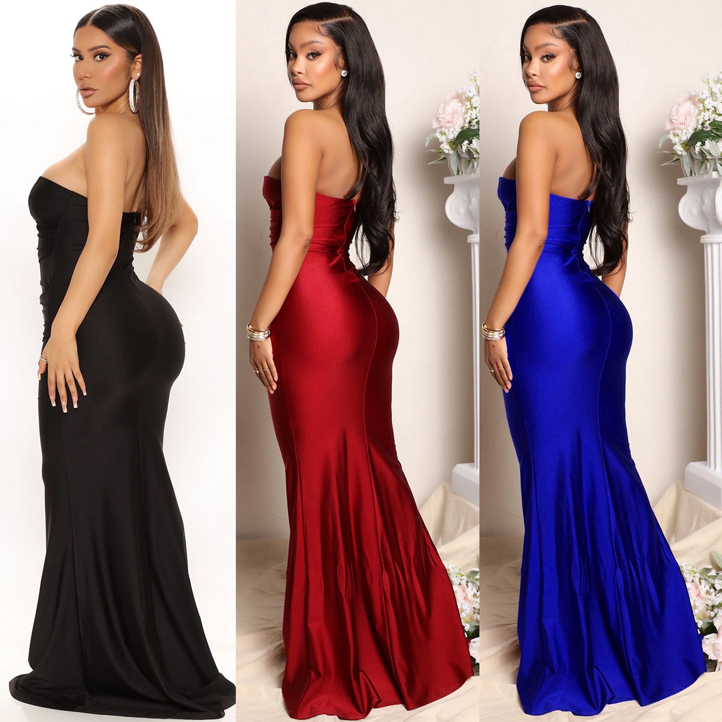 Robes de soirée satin à une épaule Chic und Stil