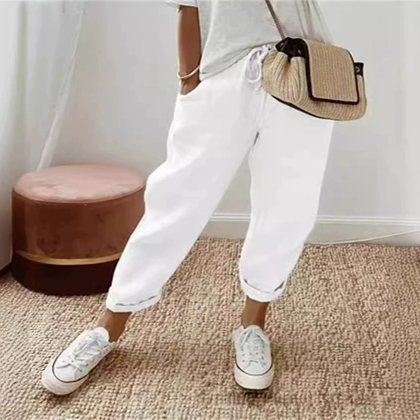 Pantalon Chino décontracté et confortable pour femmes avec ceinture élastique Chic und Stil