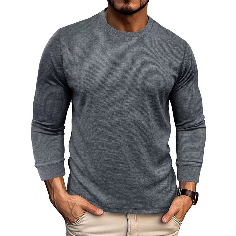 T-shirt à manches longues pour hommes en matériau ribbed respirant Chic und Stil