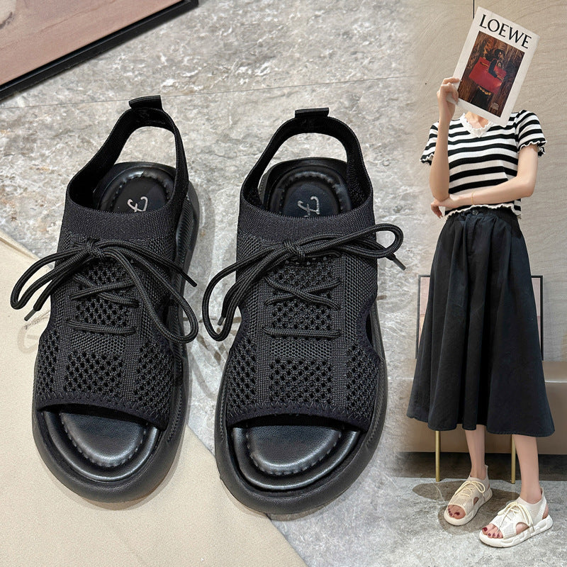 Sandales de loisirs respirantes pour femmes avec tige élastique et semelle antidérapante Chic und Stil