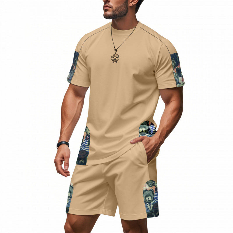 Hommes Ensemble Lounge Imprimé Graphique Chic und Stil