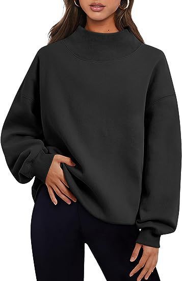 Pull-over décontracté pour dames avec col haut et manches larges Chic und Stil