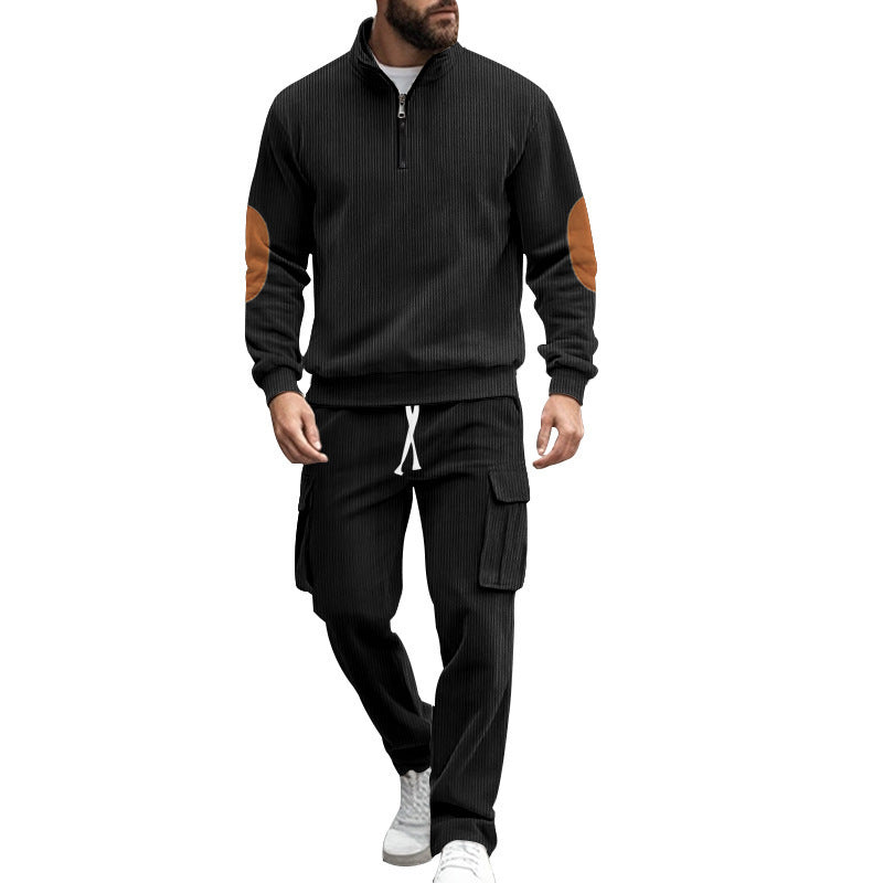 Costume de loisir masculin à la mode avec des hauts structurés et des pantalons cargo pratiques Chic und Stil