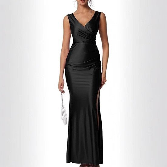 Robe de soirée élégante pour femmes avec une coupe ajustée et une ouverture sur le côté Chic und Stil