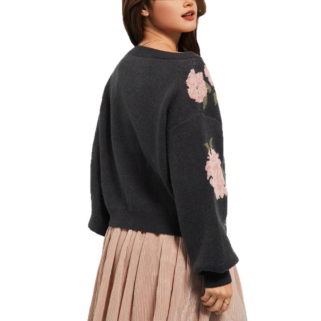 Pull en tricot décontracté pour femmes avec design floral Chic und Stil