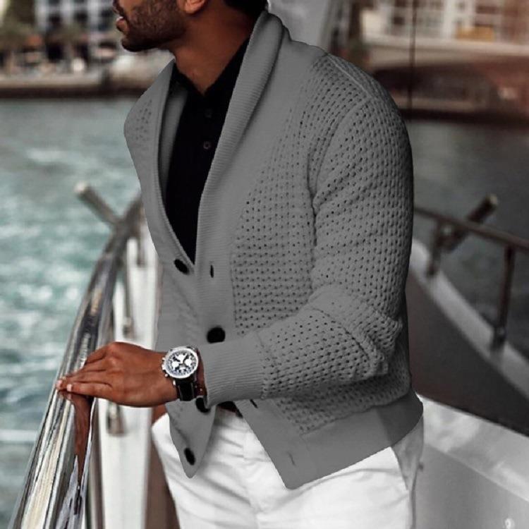 Blazer en tricot à la mode pour hommes avec design structuré Chic und Stil