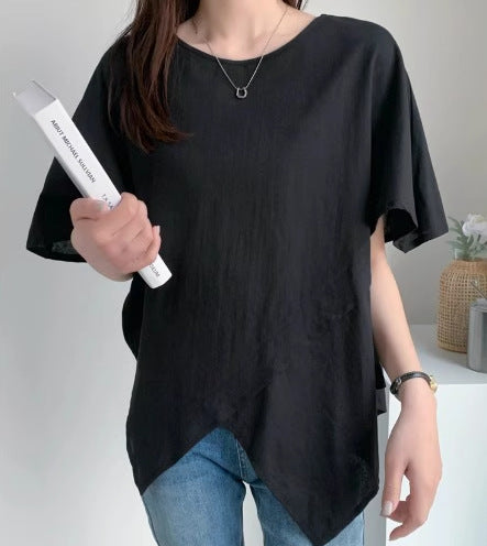 T-shirt décontracté pour femmes avec ourlet haut et bas Chic und Stil