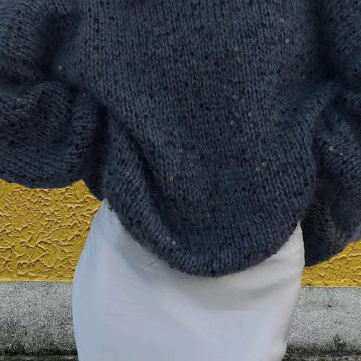 Femme pull en tricot scintillant à coupe ample et accents élégants Chic und Stil