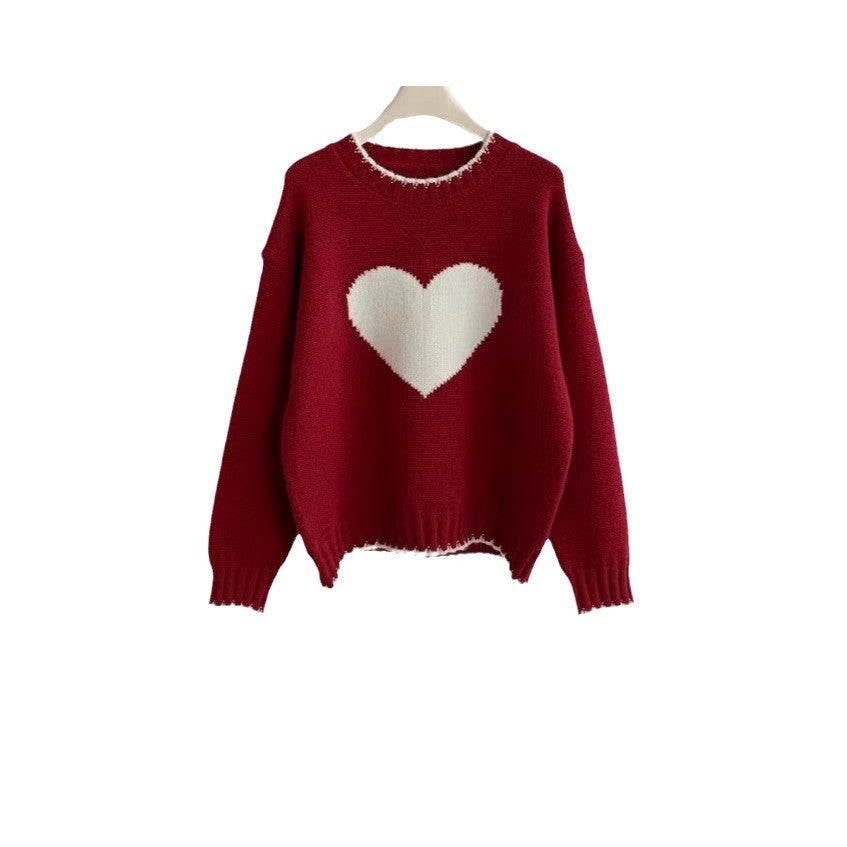 Pull en tricot pour femmes avec motif cœur et coupe décontractée Chic und Stil