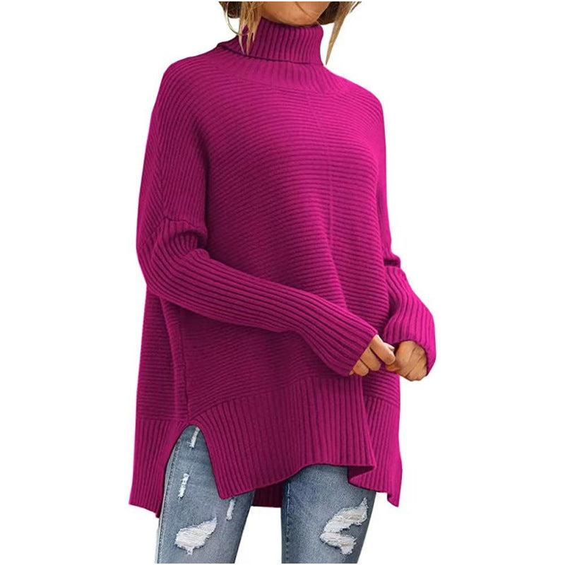 Dames Pull à col roulé confortable Chic und Stil