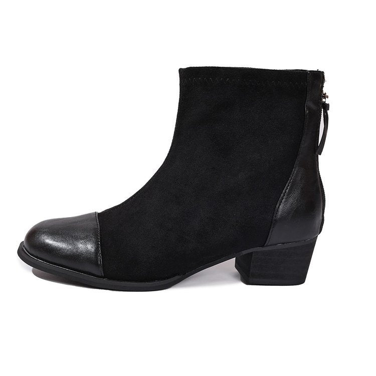 Bottines élégantes pour dames en daim doux avec des accents à la mode Chic und Stil