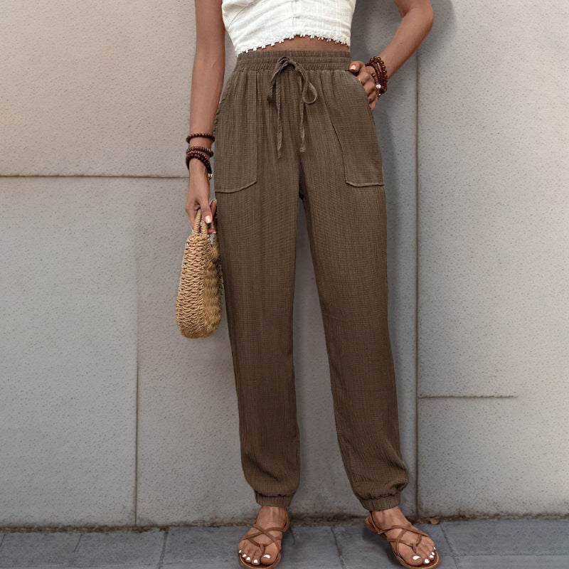 Pantalons décontractés pour femmes à coupe relaxed avec cordon de serrage réglable Chic und Stil