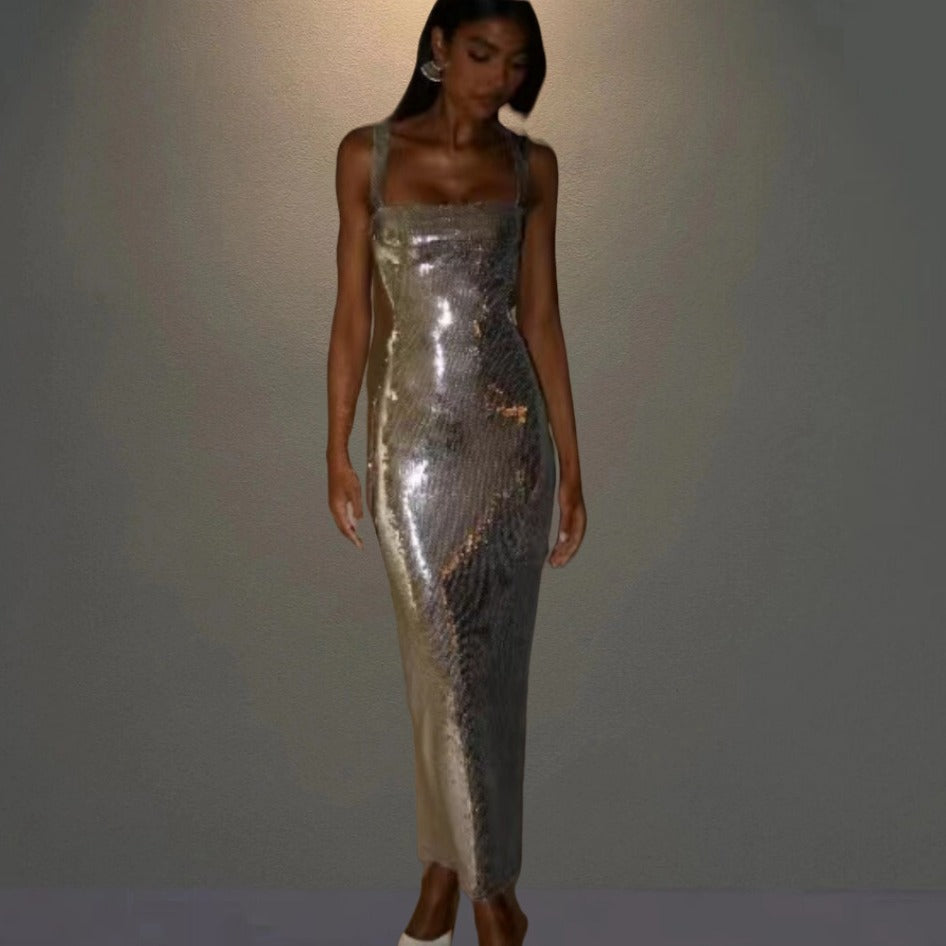 Robes de soirée glamour pour femmes avec ornement en sequins scintillants Chic und Stil