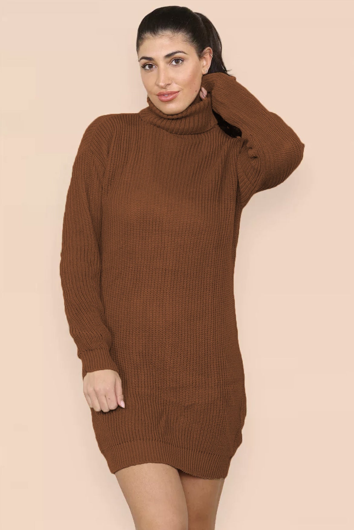 Robe en tricot pour femmes avec col montant et coupe décontractée Chic und Stil