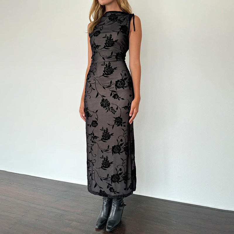 Robe midi élégante en dentelle florale Chic und Stil