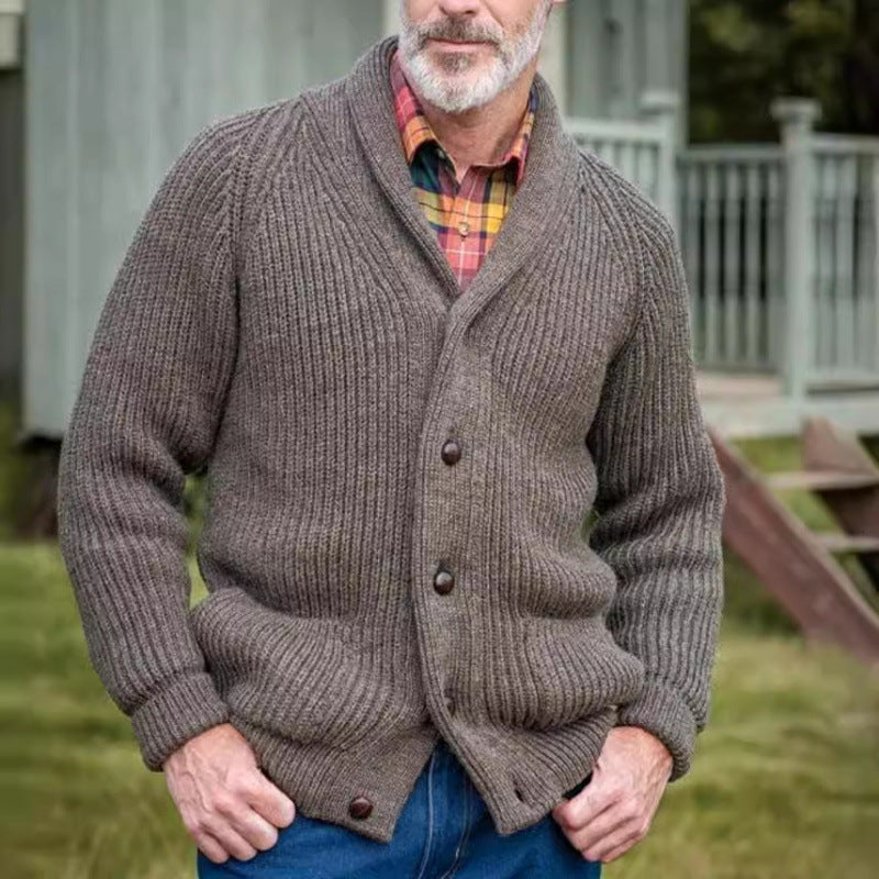 Cardigan homme en tricot épais avec poches pratiques et décolleté en V moderne Chic und Stil