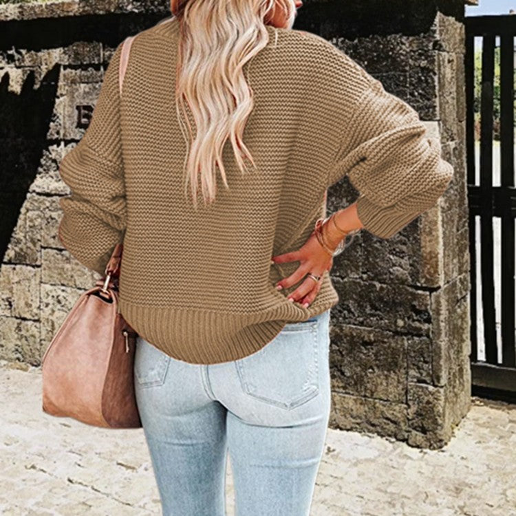 Pull femme douillet à col haut et motif tricot texturé Chic und Stil