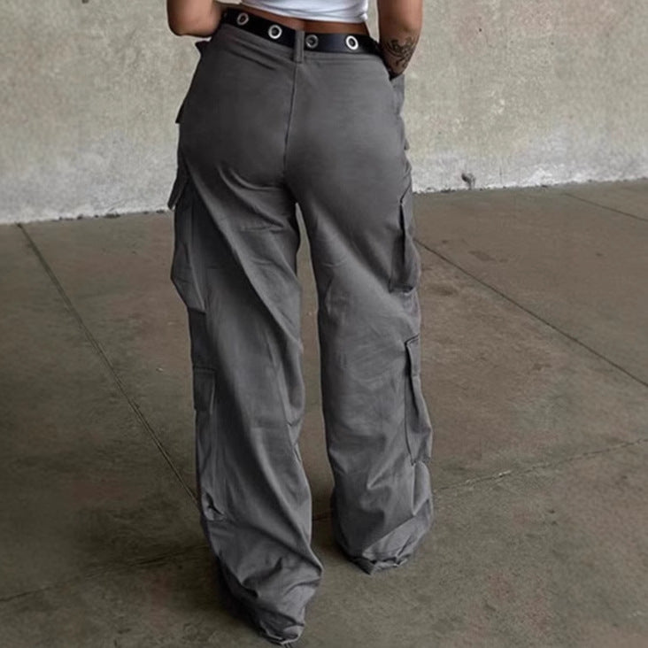Pantalon cargo pour femmes à coupe large et poches fonctionnelles Chic und Stil