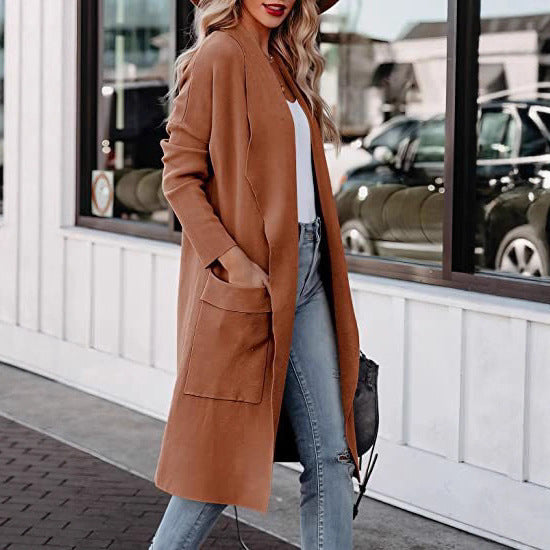 Cardigan longline pour femmes avec poches pratiques et coupe fluide Chic und Stil