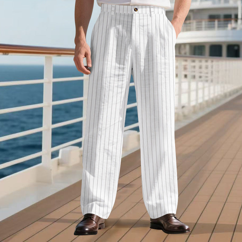 Pantalon de costume pour hommes avec de fins rayures fines Chic und Stil