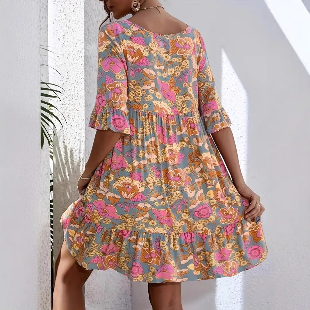 Robe femme à motif floral A-line Chic und Stil