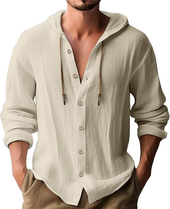 Chemise à capuche pour hommes avec patte de boutonnage Chic und Stil