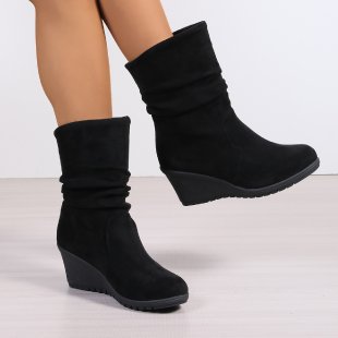 Bottines à talons compensés pour femmes en suede doux Chic und Stil