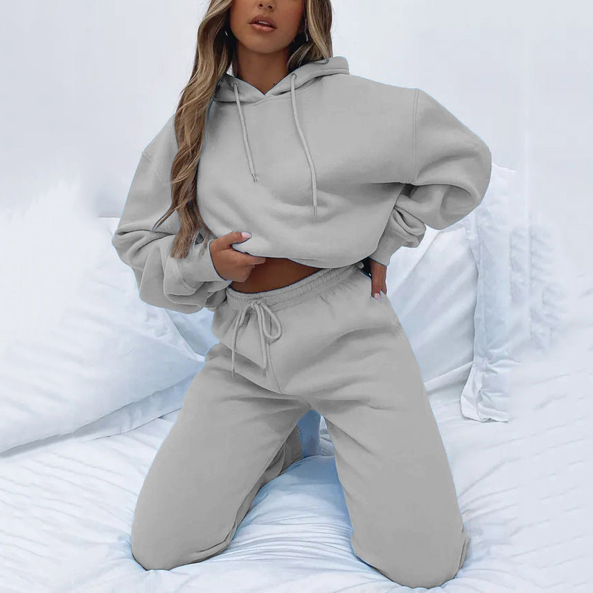 Pull en molleton à capuche décontracté pour femmes avec coupe ample et pantalon de jogging confortable Chic und Stil