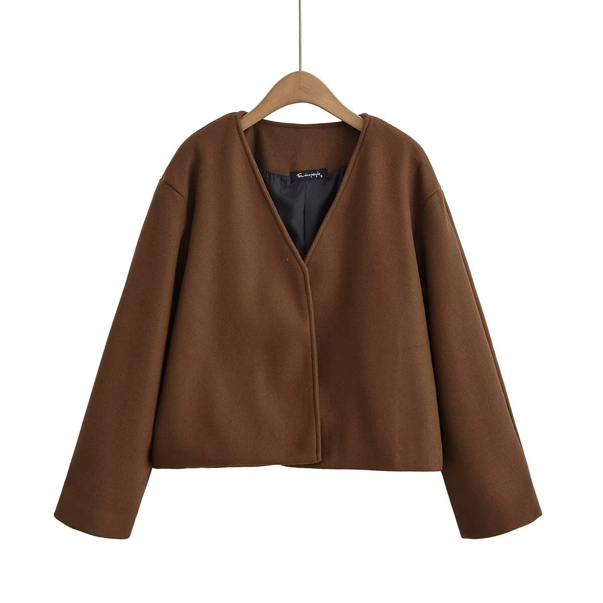 Dames élégante veste courte avec grand col Chic und Stil