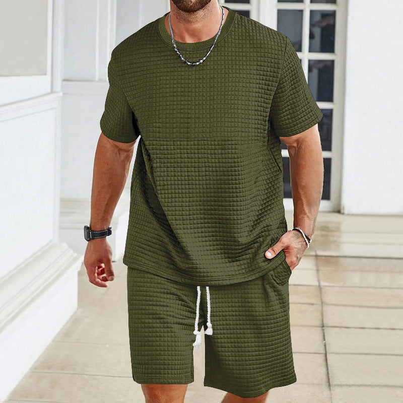 Casual short sleeve t-shirt and shorts set Chic und Stil for men