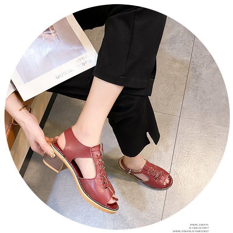 Sandales à lacets tendance pour femmes avec bout ouvert et talon bloc confortable Chic und Stil