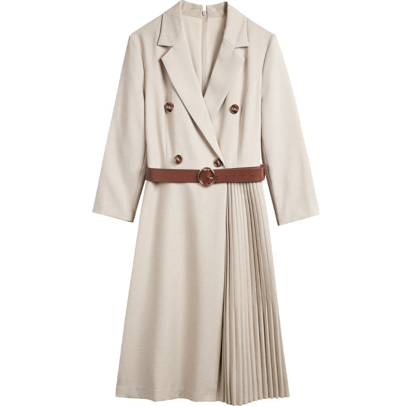 Robe midi à double boutonnage pour femmes avec ceinture Chic und Stil
