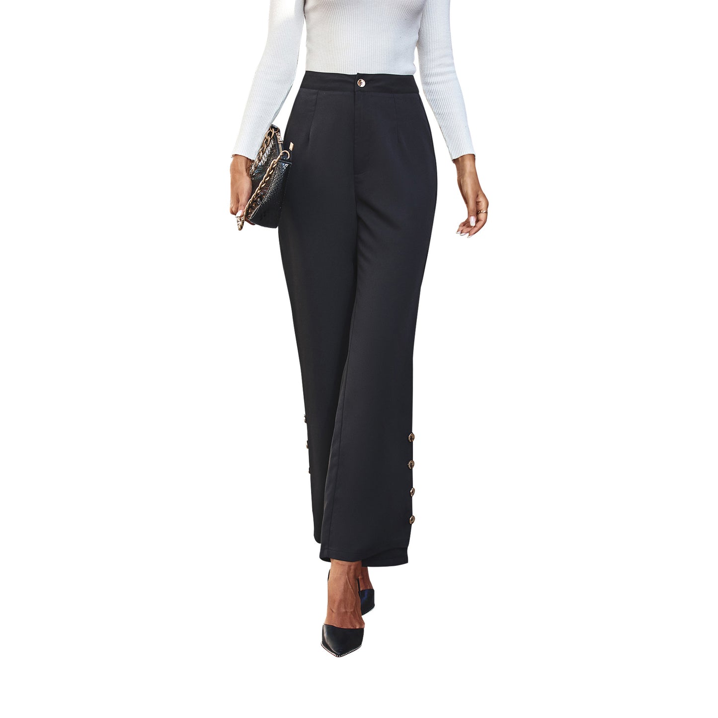 Chic and Style Elegant Palazzo Pants for Women with Button Details