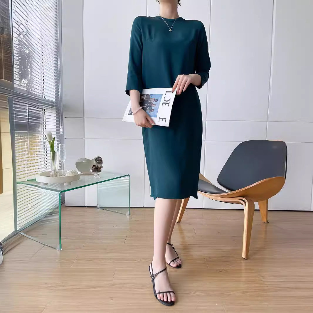 Robe midi sophistiquée pour femme avec manches trois-quarts Chic und Stil
