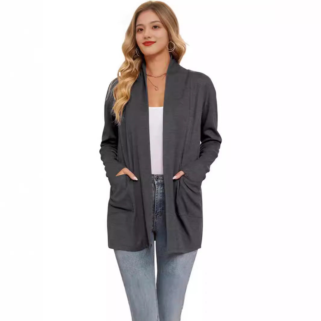 Cardigan long décontracté pour femmes avec poches Chic und Stil