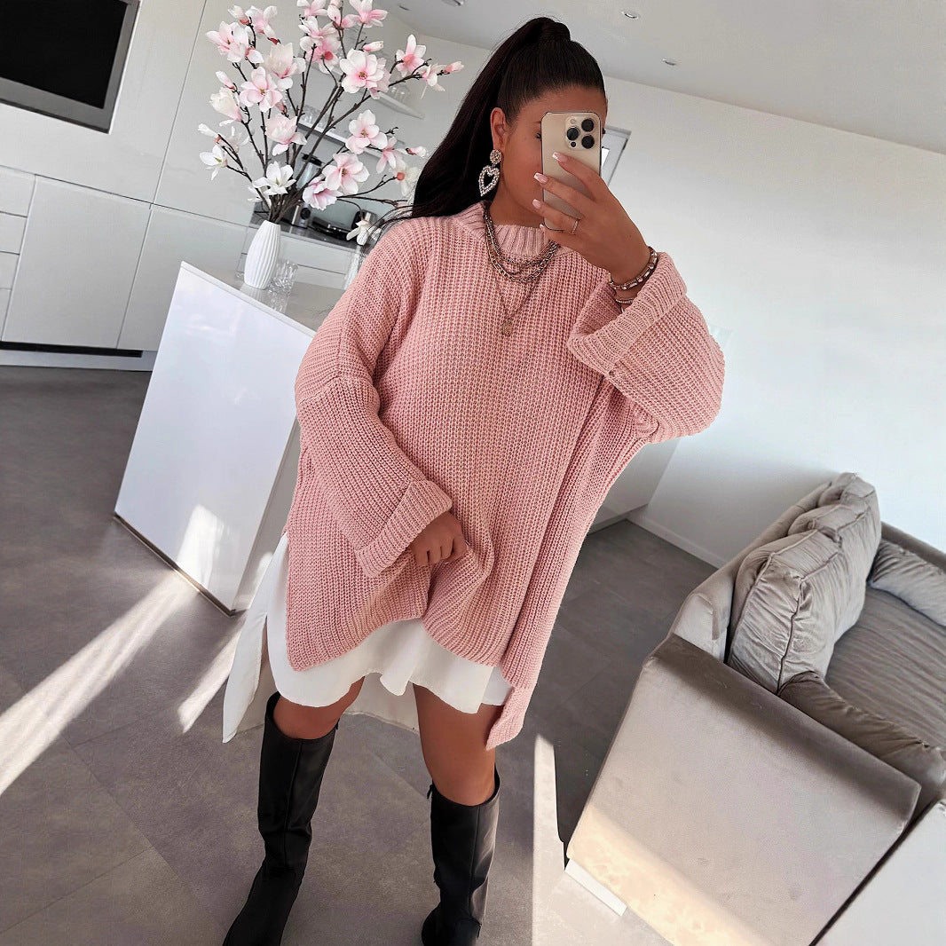 Pull oversized en maille épaisse pour femme avec décolleté en V et coupe décontractée Chic und Stil