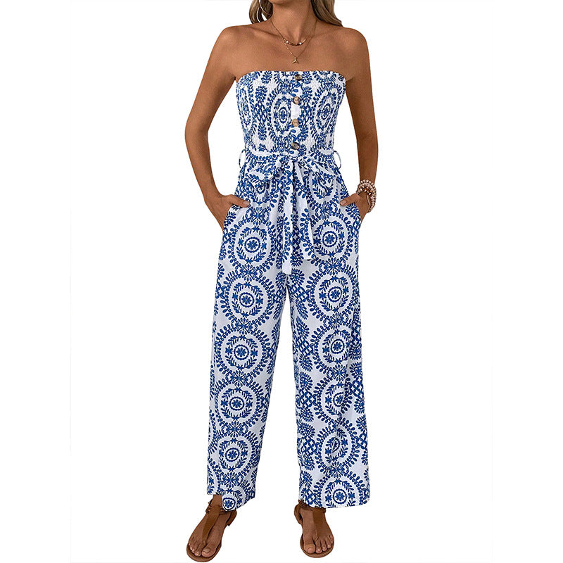 Combinaison sans manches pour femmes avec jambes larges et imprimé floral Chic und Stil