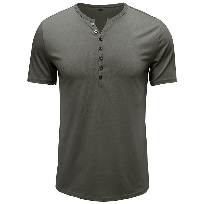 T-shirt Henley à manches courtes pour hommes Chic und Stil
