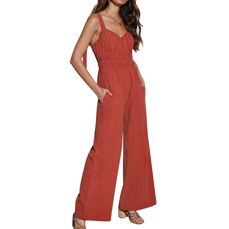 Dames combinaison sur mesure à jambes larges avec taille élastique Chic und Stil