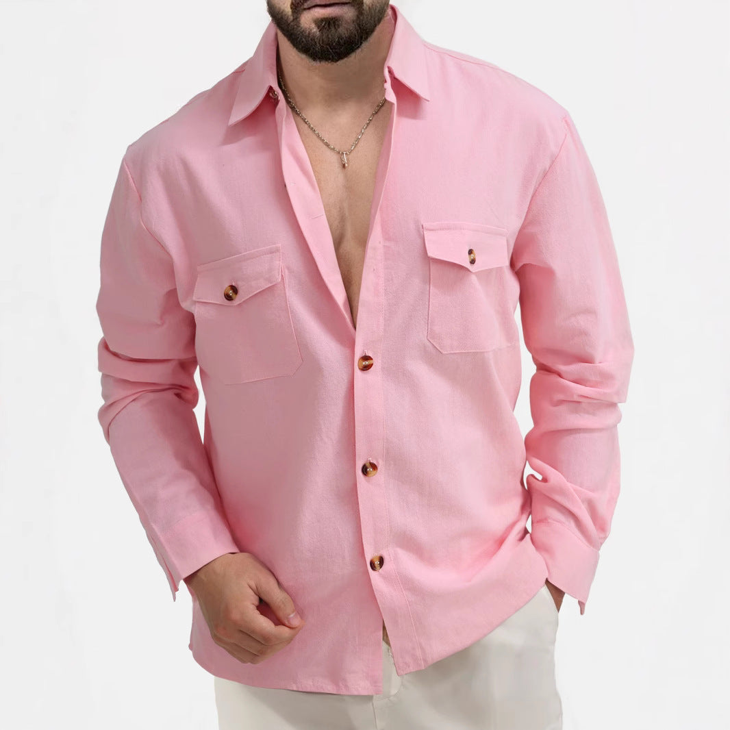 Chemise décontractée pour hommes avec boutons modernes et poches poitrine pratiques Chic und Stil