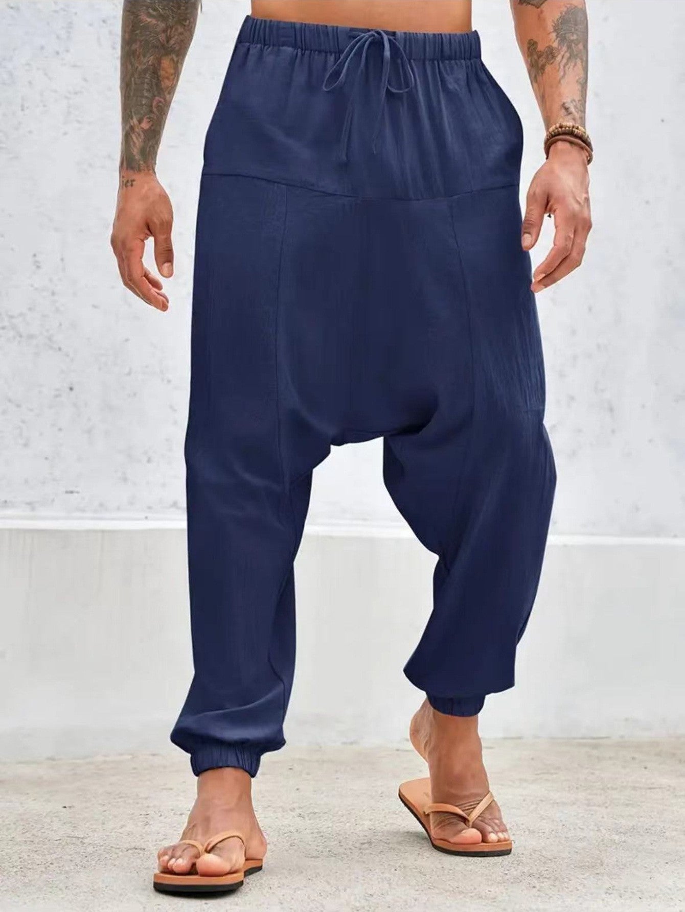 Pantalons décontractés pour hommes avec taille élastique et poches latérales Chic und Stil