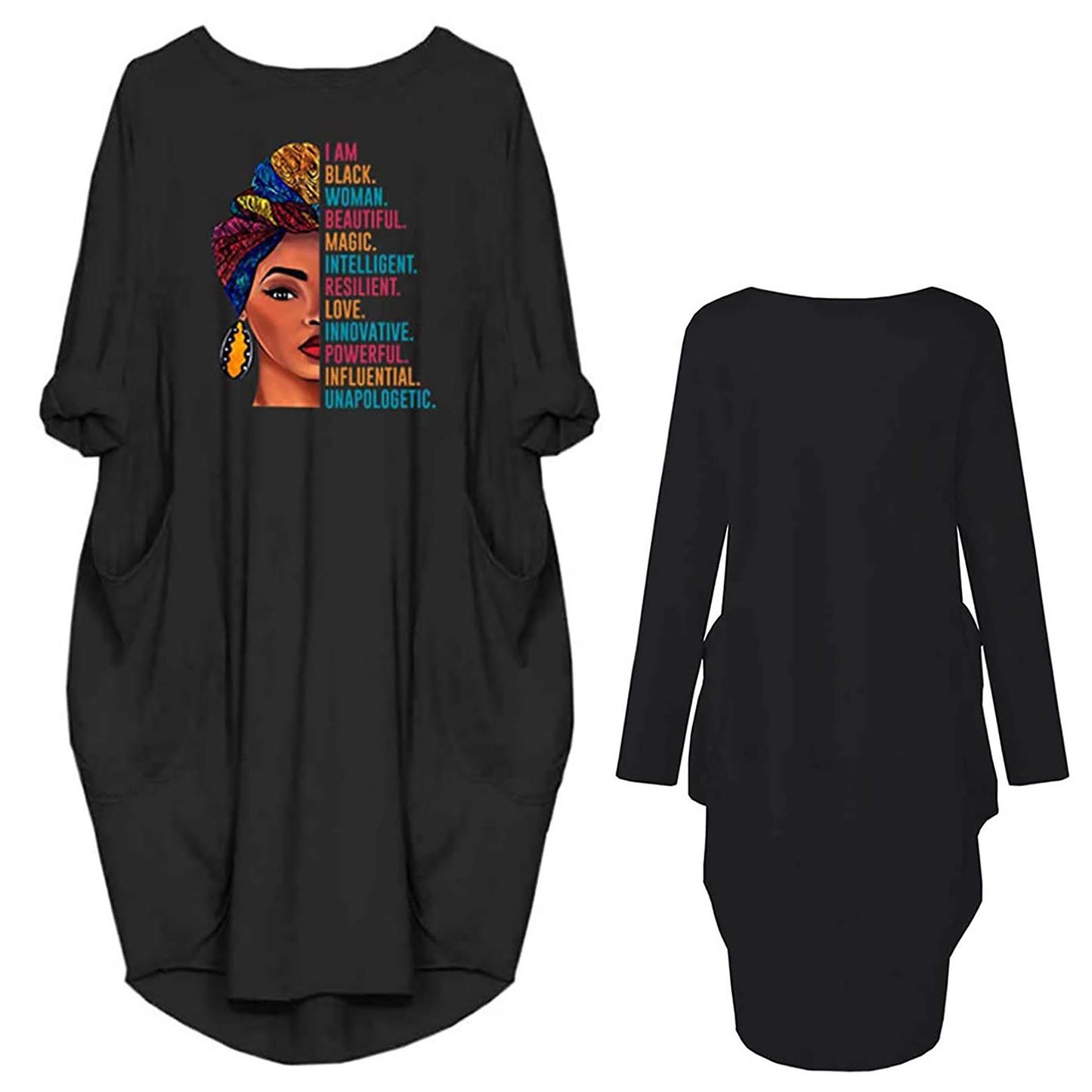 Robe pour femme avec une coupe décontractée et un motif créatif et des poches pratiques Chic und Stil